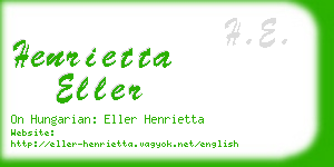 henrietta eller business card